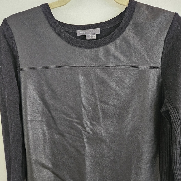 Vince Wool and Leather Sweater - Picture 4 of 14